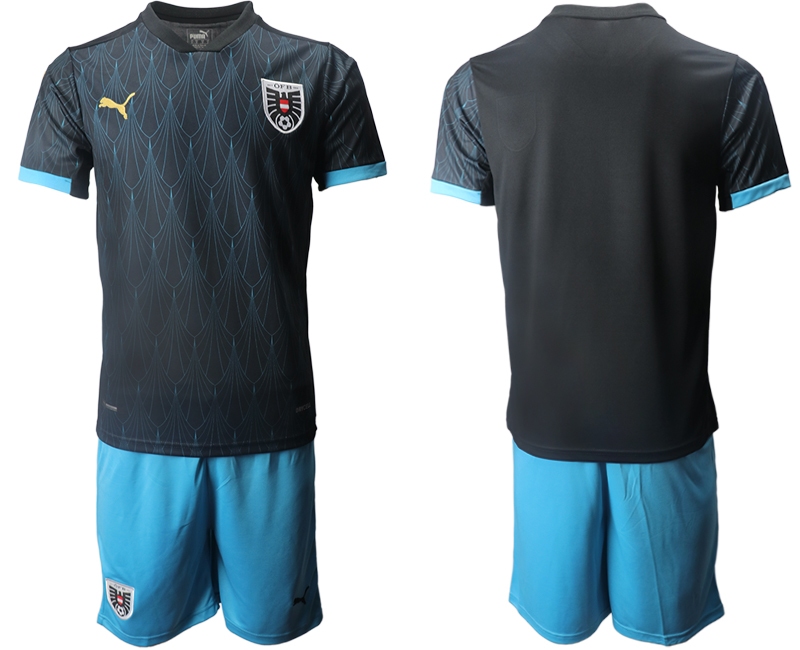 Men 2021 European Cup Austria away black Soccer Jersey->england jersey->Soccer Country Jersey